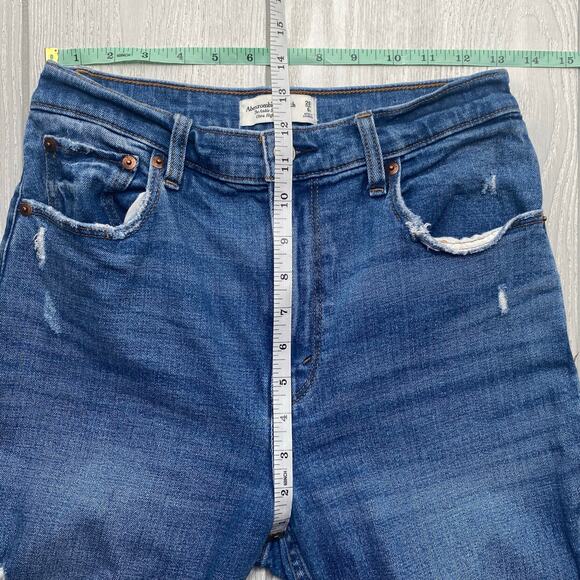 Abercrombie & Fitch Womens Blue The Ankle Straight Ultra High Rise Jeans Size 28 - Picture 4 of 12